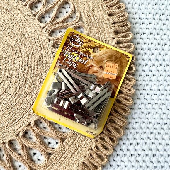 Goody New Deadstock 1977 Vintage Retro Hair Pin Curl Silver Clips 5812 Set of 12 - Picture 1 of 5